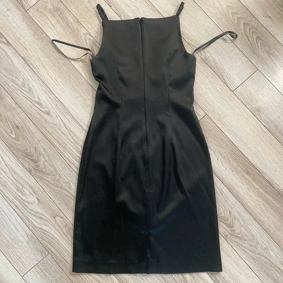 Vintage Y2K CDC perfect black midi dress with beaded embroidery size 2 - Picture 4 of 6